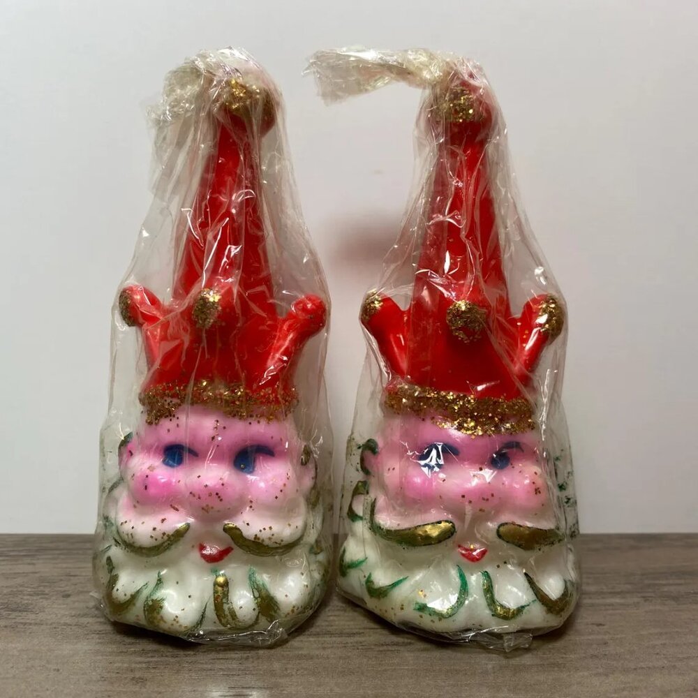 Vintage Santa Claus Candles Decorative Made in JAPAN